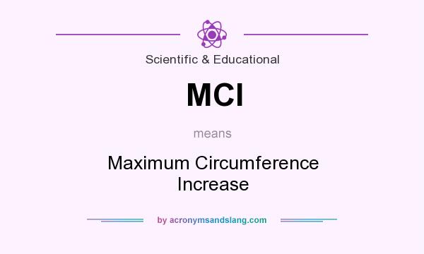 What does MCI mean? It stands for Maximum Circumference Increase