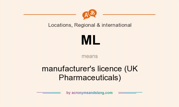 What does ML mean? It stands for manufacturer`s licence (UK Pharmaceuticals)