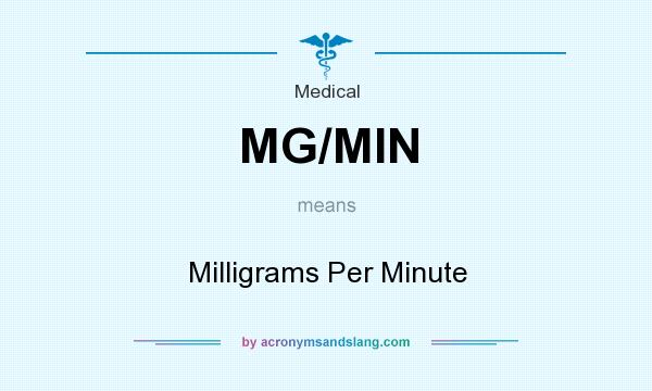 What does MG/MIN mean? It stands for Milligrams Per Minute