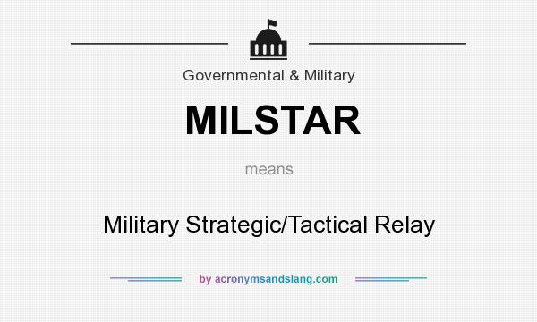 What does MILSTAR mean? It stands for Military Strategic/Tactical Relay