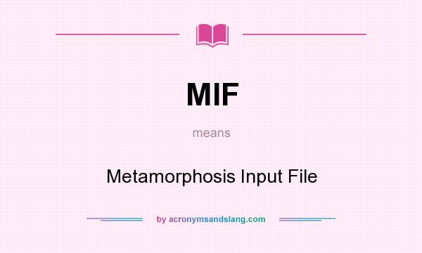 What does MIF mean? It stands for Metamorphosis Input File