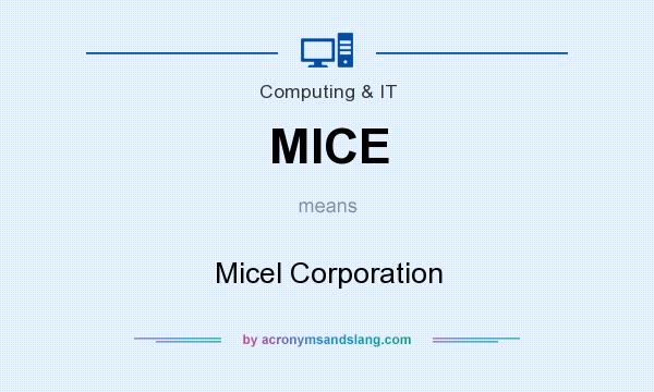 What does MICE mean? It stands for Micel Corporation