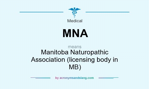 What does MNA mean? It stands for Manitoba Naturopathic Association (licensing body in MB)