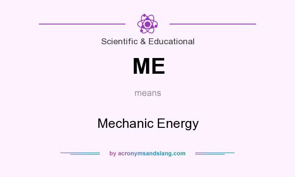 What does ME mean? It stands for Mechanic Energy