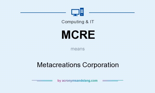 What does MCRE mean? It stands for Metacreations Corporation