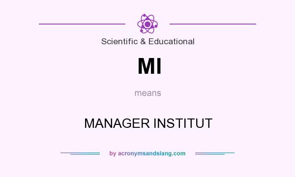What does MI mean? It stands for MANAGER INSTITUT