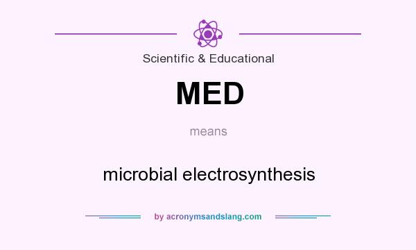 What does MED mean? It stands for microbial electrosynthesis