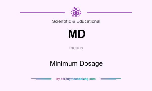 What does MD mean? It stands for Minimum Dosage