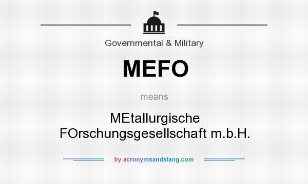What does MEFO mean? It stands for MEtallurgische FOrschungsgesellschaft m.b.H.