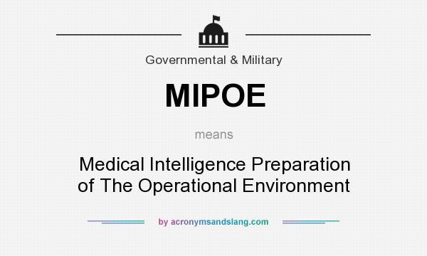What does MIPOE mean? It stands for Medical Intelligence Preparation of The Operational Environment