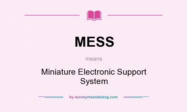 What does MESS mean? It stands for Miniature Electronic Support System