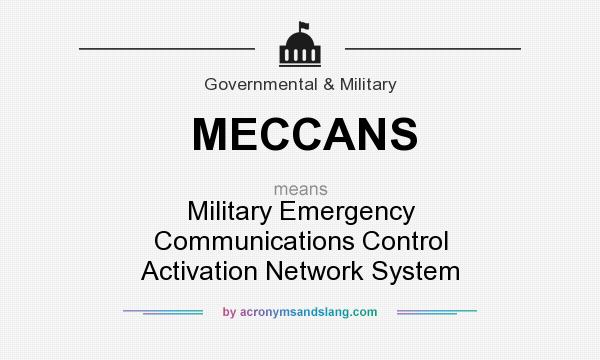 What does MECCANS mean? It stands for Military Emergency Communications Control Activation Network System