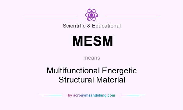 What does MESM mean? It stands for Multifunctional Energetic Structural Material
