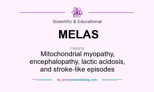 What does MELAS mean? It stands for Mitochondrial myopathy, encephalopathy, lactic acidosis, and stroke-like episodes
