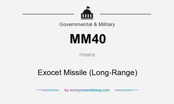 What does MM40 mean? It stands for Exocet Missile (Long-Range)