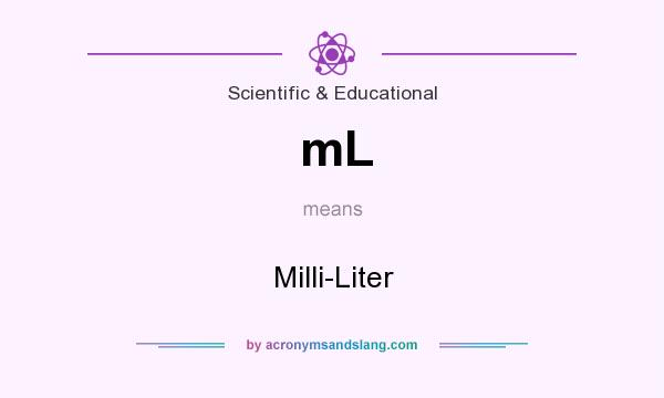 What does mL mean? It stands for Milli-Liter