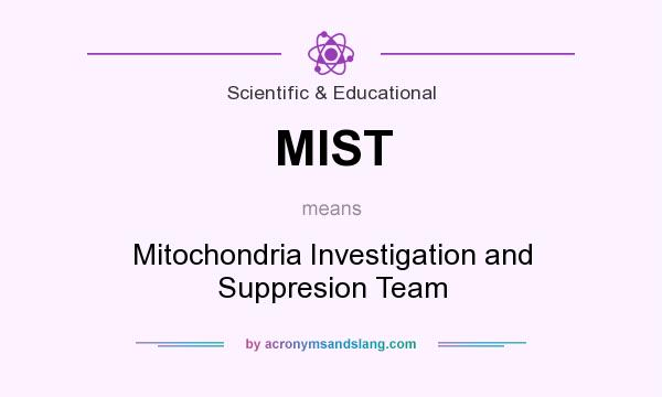 What does MIST mean? It stands for Mitochondria Investigation and Suppresion Team