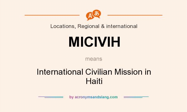 What does MICIVIH mean? It stands for International Civilian Mission in Haiti