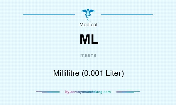 What does ML mean? It stands for Millilitre (0.001 Liter)