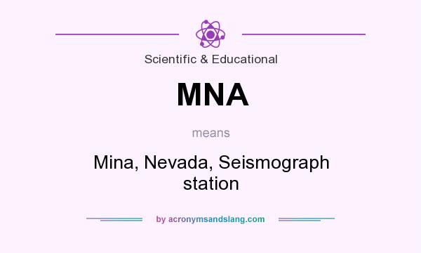 What does MNA mean? It stands for Mina, Nevada, Seismograph station