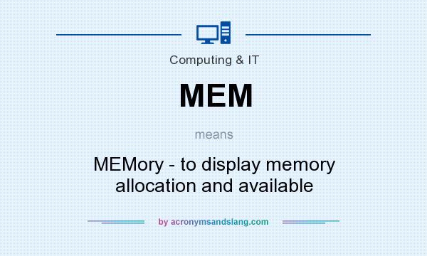 What does MEM mean? It stands for MEMory - to display memory allocation and available