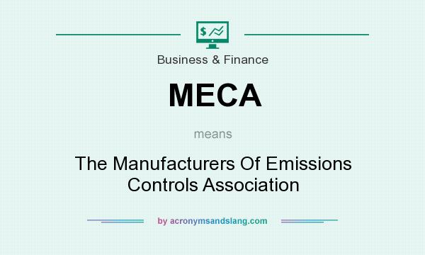 What does MECA mean? It stands for The Manufacturers Of Emissions Controls Association