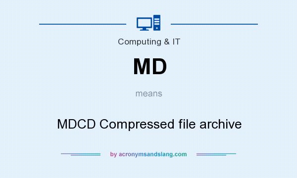 What does MD mean? It stands for MDCD Compressed file archive