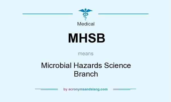 What does MHSB mean? It stands for Microbial Hazards Science Branch