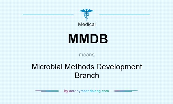 What does MMDB mean? It stands for Microbial Methods Development Branch