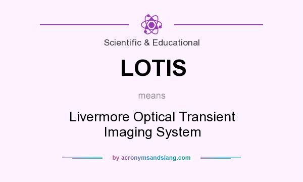 What does LOTIS mean? It stands for Livermore Optical Transient Imaging System