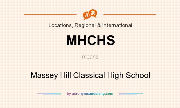What does MHCHS mean? It stands for Massey Hill Classical High School