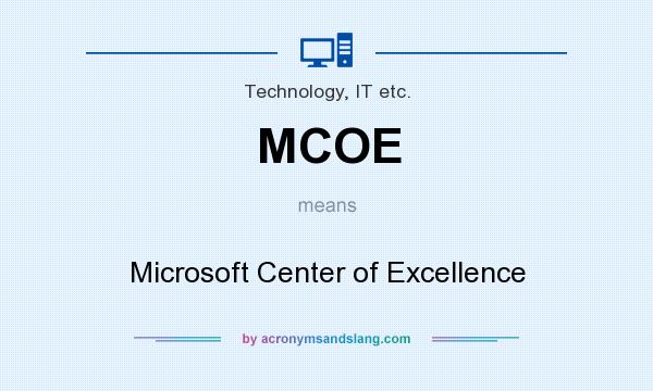 What does MCOE mean? It stands for Microsoft Center of Excellence