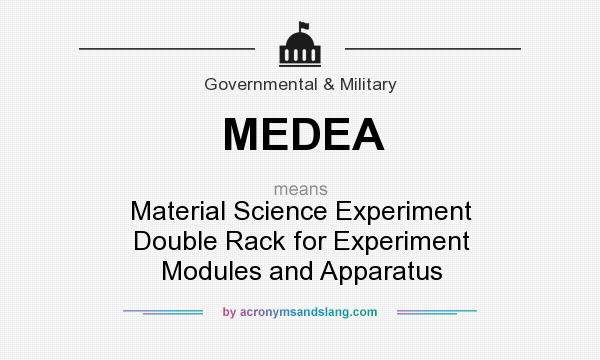 What does MEDEA mean? It stands for Material Science Experiment Double Rack for Experiment Modules and Apparatus