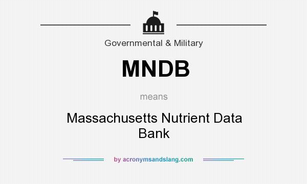 What does MNDB mean? It stands for Massachusetts Nutrient Data Bank