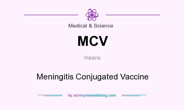 What does MCV mean? It stands for Meningitis Conjugated Vaccine