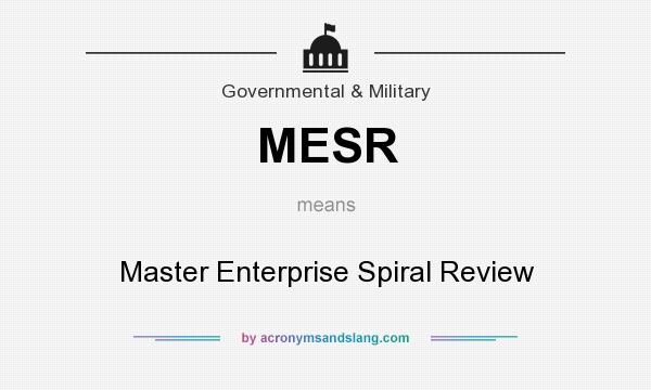 What does MESR mean? It stands for Master Enterprise Spiral Review