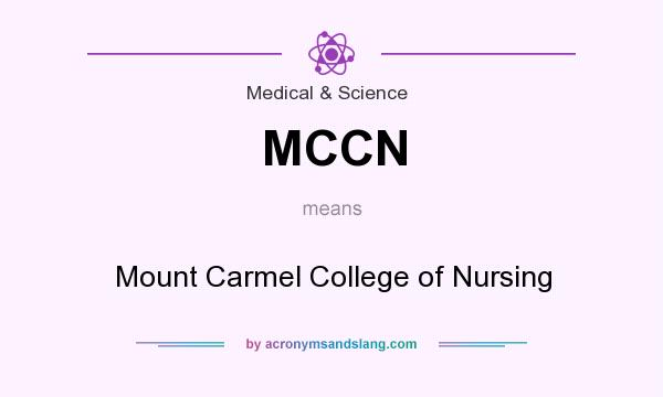What does MCCN mean? It stands for Mount Carmel College of Nursing