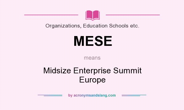 What does MESE mean? It stands for Midsize Enterprise Summit Europe
