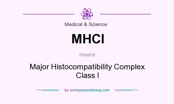 What does MHCI mean? It stands for Major Histocompatibility Complex Class I