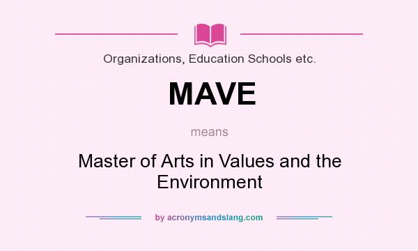 What does MAVE mean? It stands for Master of Arts in Values and the Environment