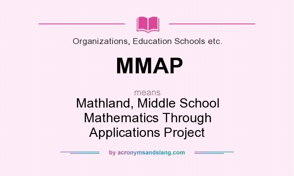 What does MMAP mean? It stands for Mathland, Middle School Mathematics Through Applications Project