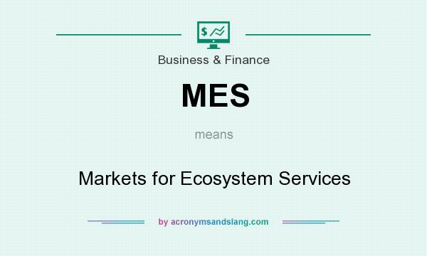 What does MES mean? It stands for Markets for Ecosystem Services