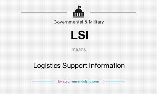 What does LSI mean? It stands for Logistics Support Information