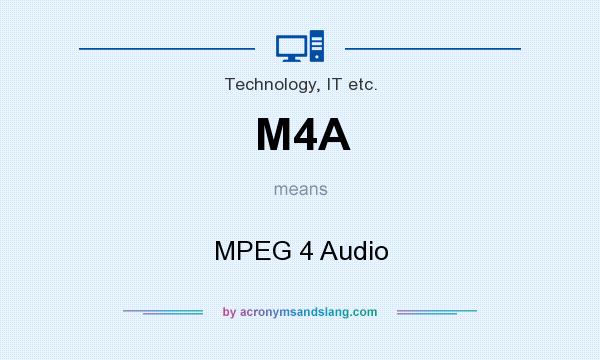 What does M4A mean? It stands for MPEG 4 Audio