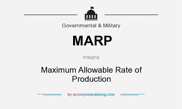 What does MARP mean? It stands for Maximum Allowable Rate of Production