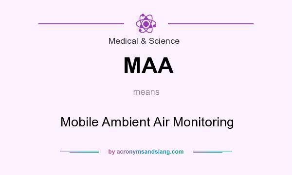 What does MAA mean? It stands for Mobile Ambient Air Monitoring