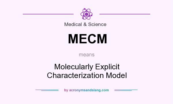 What does MECM mean? It stands for Molecularly Explicit Characterization Model