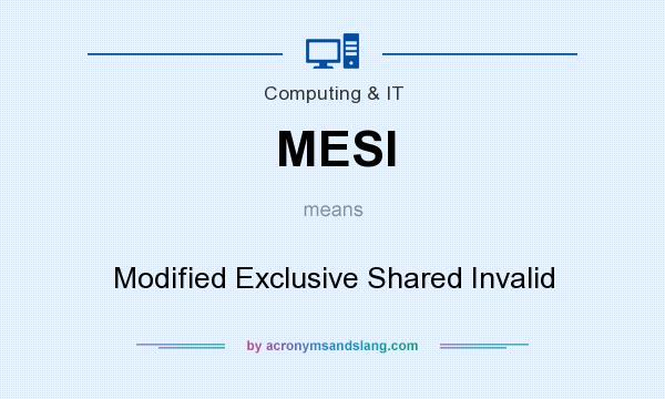 What does MESI mean? It stands for Modified Exclusive Shared Invalid