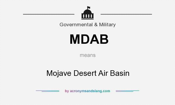 What does MDAB mean? It stands for Mojave Desert Air Basin