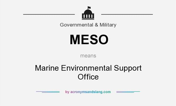 What does MESO mean? It stands for Marine Environmental Support Office